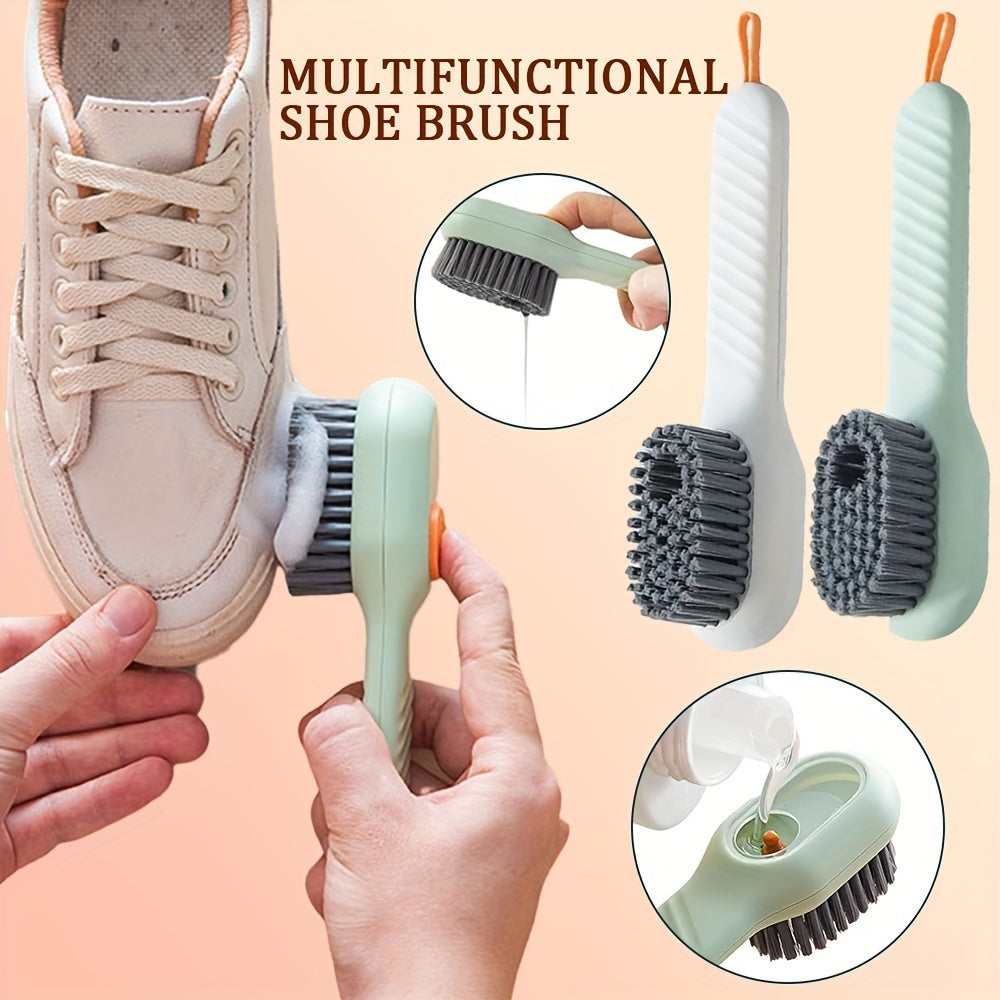 Multi-purpose Shoe Brush Soft Bristle Automatic Liquid Long Handle Cleaning Brush  (random color)